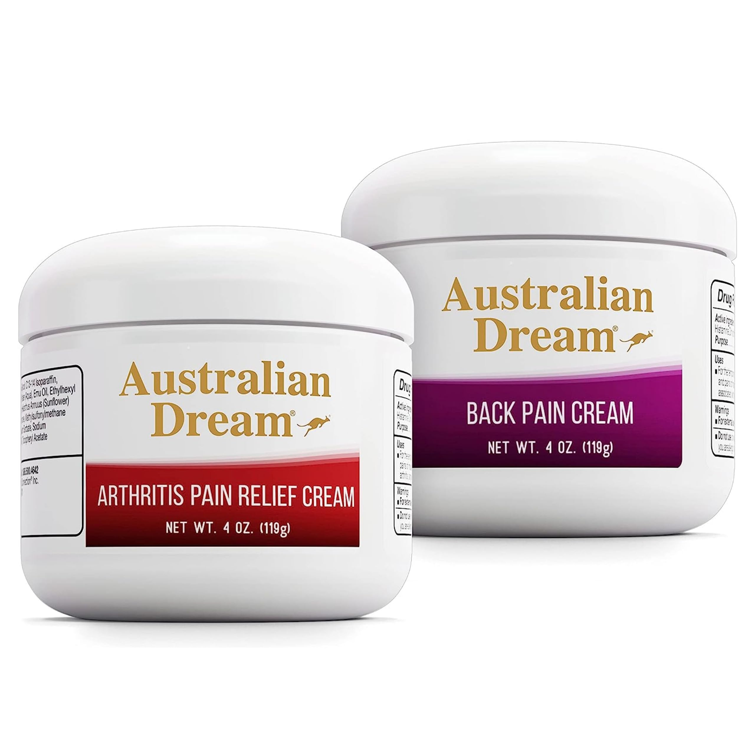 Australian Dream Arthritis Pain Relief Cream & Back Pain Cream - Soothing, Non-Greasy Pain Relief Creams - Topical Arthritis Pain Relief Good for Muscle Aches, Joint Pain, or Back Pain - 4 oz Bundle Australian DreamBuy Supplements Australia