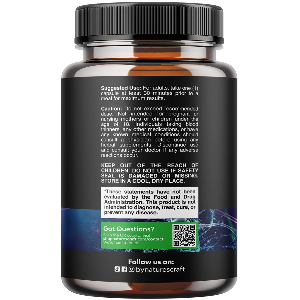 Nootropic Memory Supplement for Brain Support - Memory Pills for Brain Boost and Natural Energy Booster - Vitamin B 12 Bacopa Monnieri Rhodiola Rosea DMAE Ginkgo Biloba Phosphatidylserine Supplement Natures CraftBuy Supplements Australia