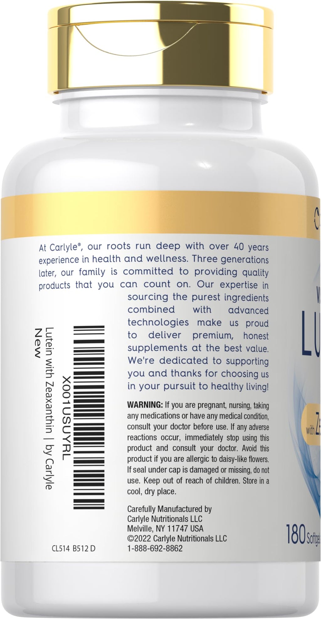 Carlyle Lutein and Zeaxanthin 40 mg | 180 Softgels | Eye Health Vitamins CarlyleBuy Supplements Australia