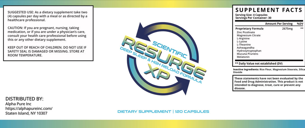 Alpha Pure Scientific Resurge XP Deep Sleep Support Formula 120 Capsules Alpha PureBuy Supplements Australia