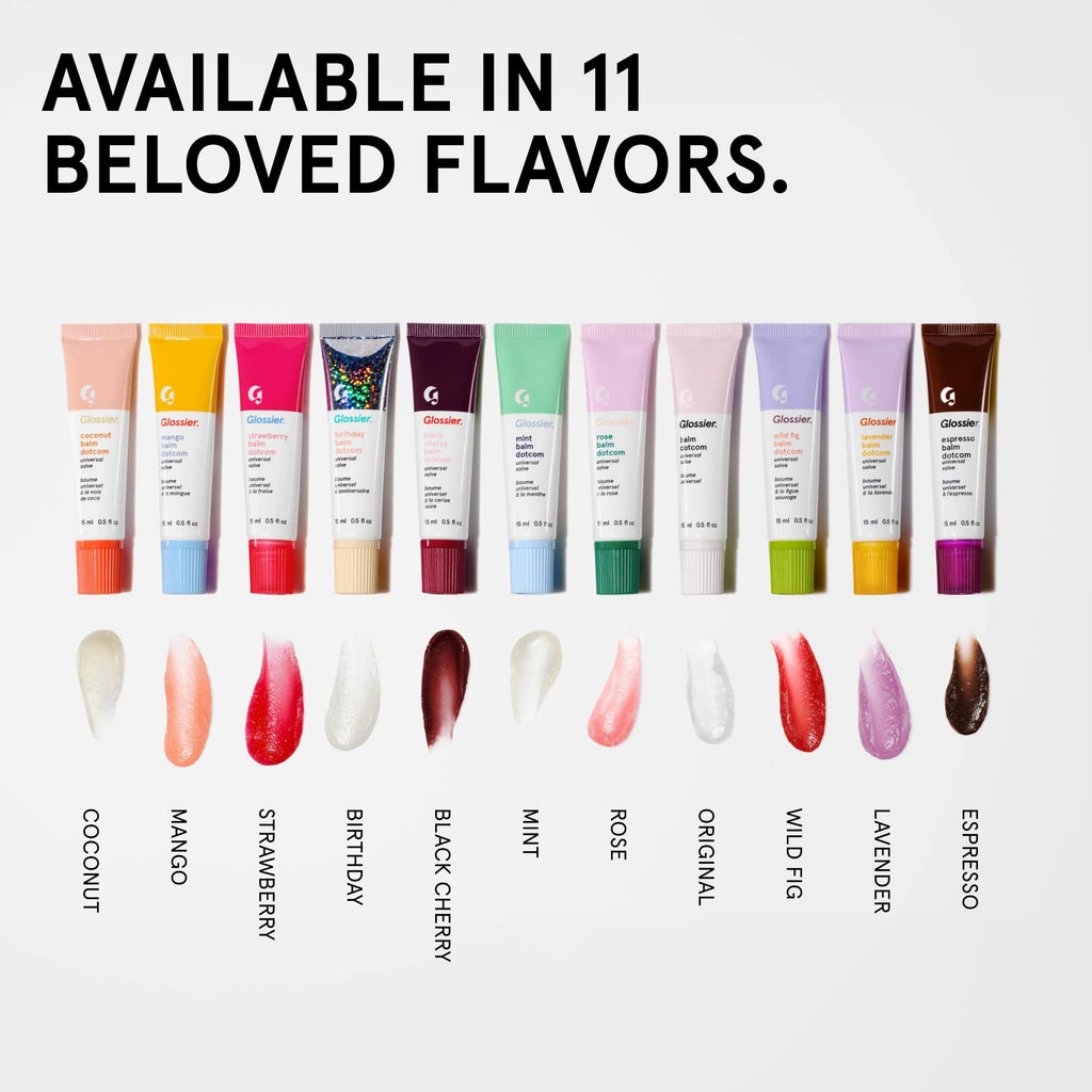 Glossier Balm Dotcom Hydrating Lip Balm - Universal Salve, Up to 12Hr Moisture - Lanolin, Beeswax & Castor Oil for Dry Lips, Cuticles & Skin - Birthday, Clear Soft Shimmer, 15ml GlossierBuy Supplements Australia