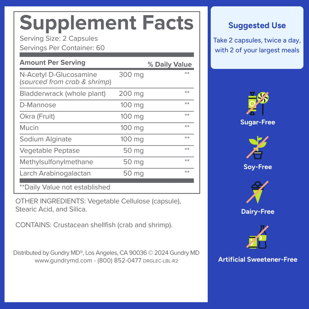 Gundry MD® Lectin Shield, Gut Health and Digestion Supplement, Helps Block Potentially Harmful Lectins, Supports Digestive Comfort