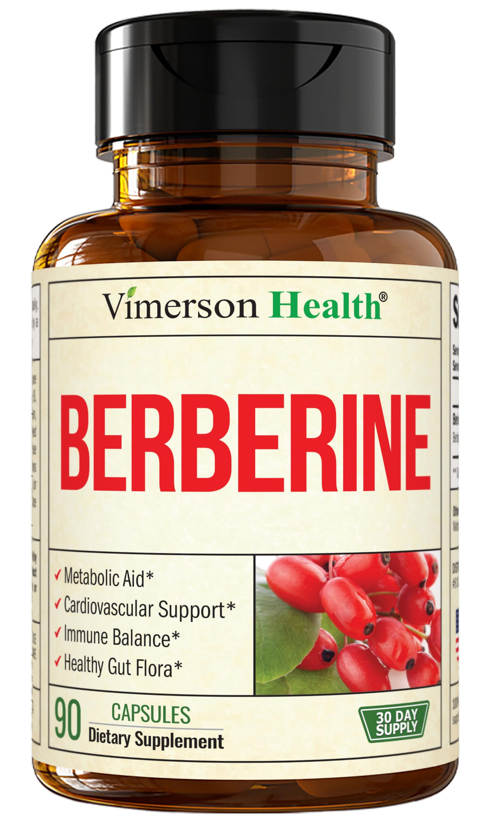 Vimerson Health Berberine Supplement with Third Party Tested Berberine 1800mg - Immune Support Supplement for Cardiovascular, Gastrointestinal Function & Metabolic Aid - Vegan & Non-GMO Vimerson HealthBuy Supplements Australia