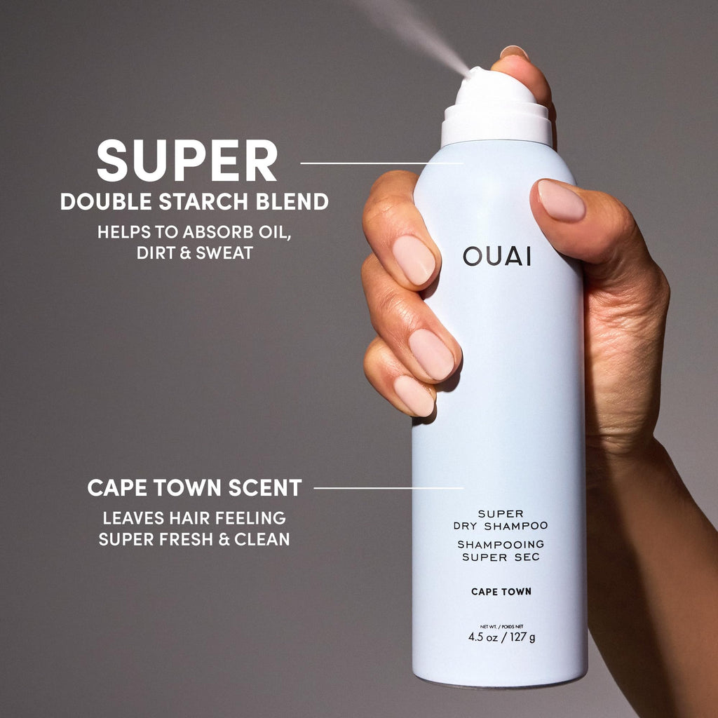 OUAI Super Travel Size Dry Shampoo - Volumizing Dry Shampoo - Absorbs Oil, Dirt & Sweat - Blends Seamlessly into Hair with Zero Residue & Enriched with a Long-Lasting Scent - Cape Town (2 oz) OUAIBuy Supplements Australia