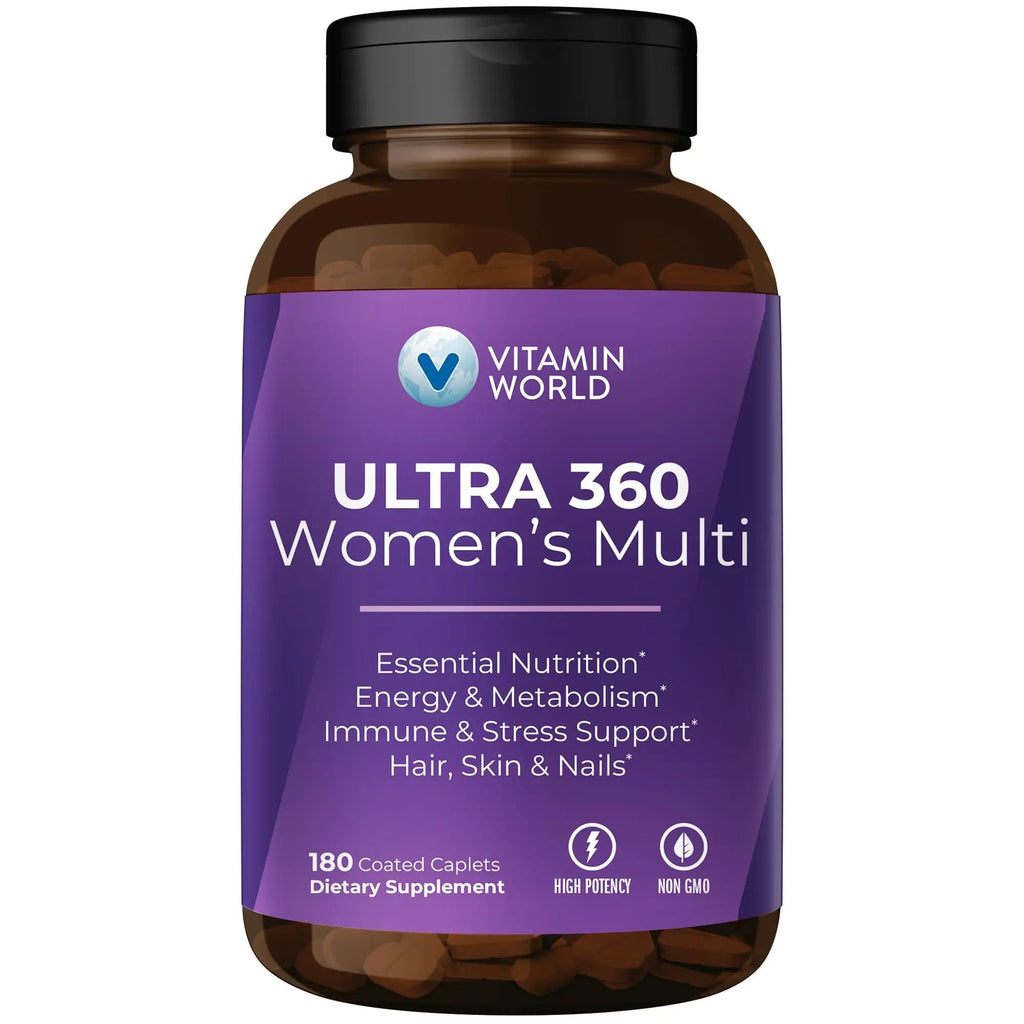 Vitamin World Ultra 360 Multivitamin for Women, Women's Multivitamin with Herbs & Collagen for Hair, Skin & Nails, Supplement with Iron, Vitamin A, B, C, D, E Vitamin World