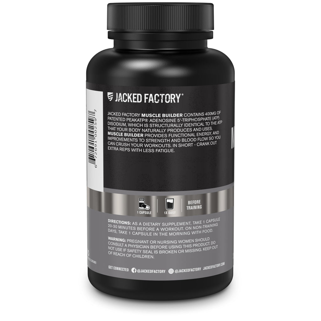 Jacked Factory Essentials Muscle Builder - ATP Muscle Builder for Men with Peak ATP to Support Muscle Gain, Enhance Athletic Performance, & Increase Strength - 30 Capsules Jacked FactoryBuy Supplements Australia