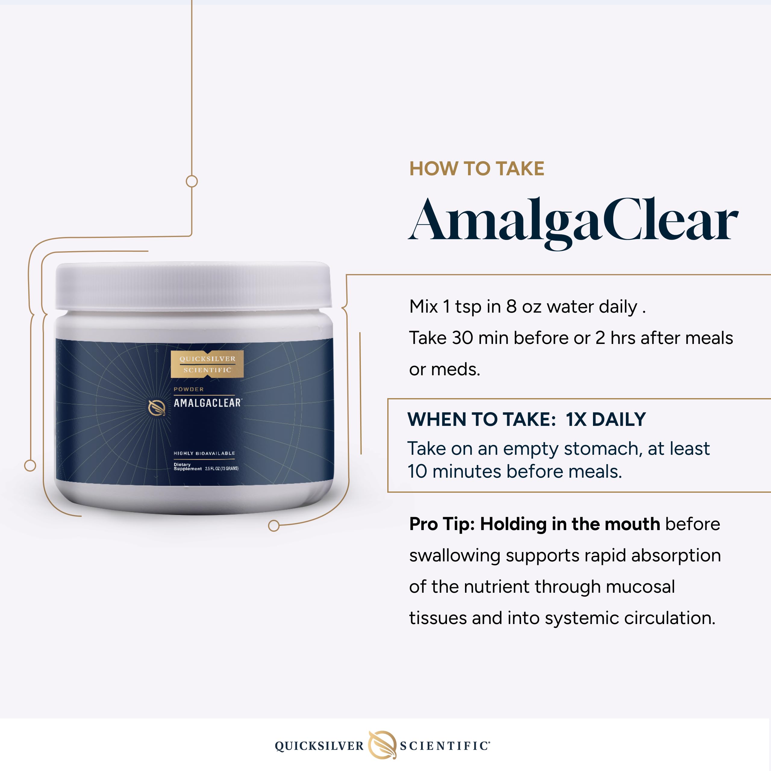 Quicksilver Scientific AmalgaClear - Detox Support with Modified Citrus Pectin & Silica Extract (73g) Quicksilver ScientificBuy Supplements Australia