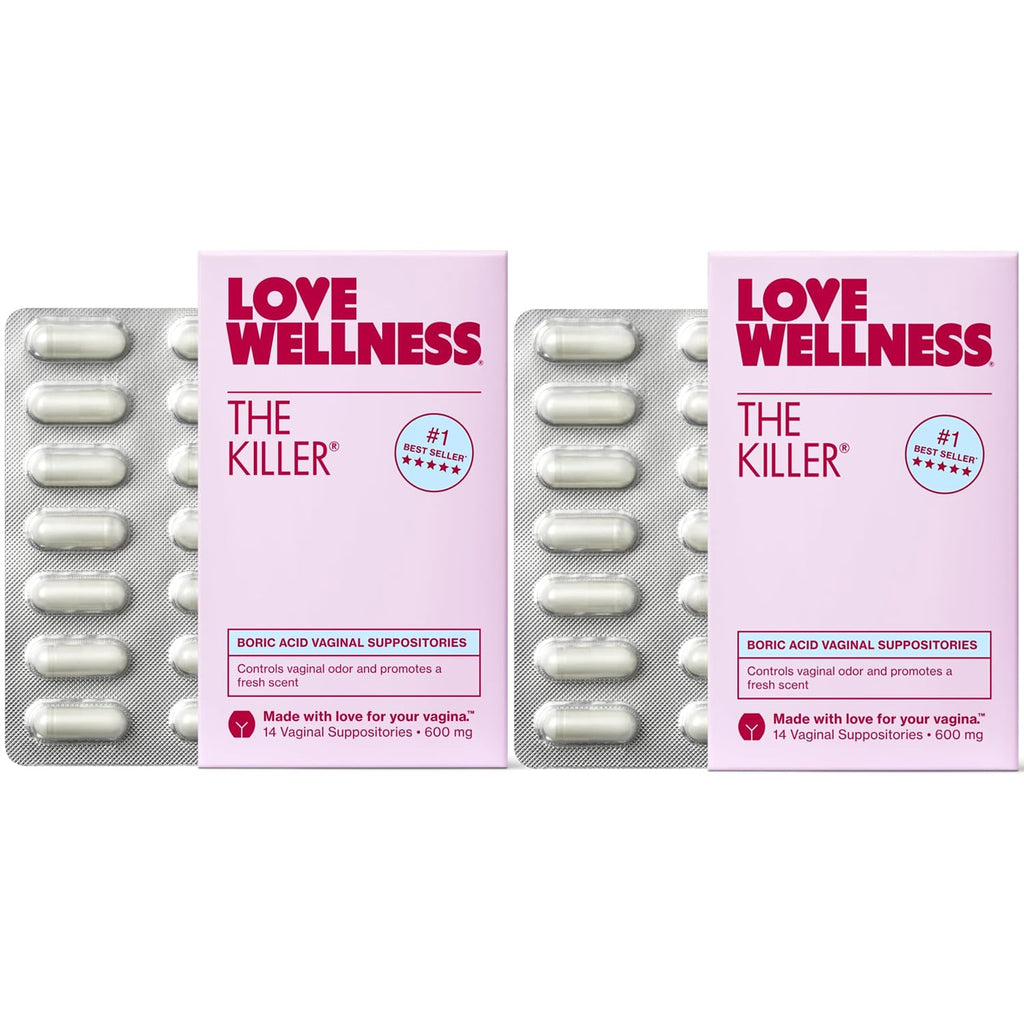 Love Wellness The Killer | 600mg Boric Acid Vaginal Suppositories | Balances pH & Supports Odor Control, a Healthy Vaginal Balance | Fast-Acting & Fragrance-Free | Gentle & Effective | 28 Ct Love WellnessBuy Supplements Australia