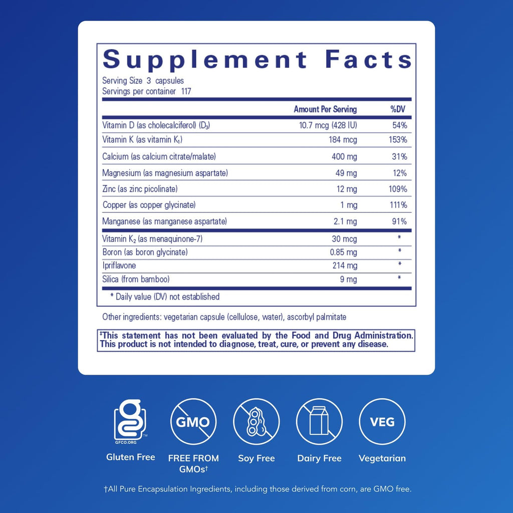 Pure Encapsulations +Cal+ with Ipriflavon | Mineral, Vitamin, and Herbal Supplement to Promote Skeletal Strength | 351 Capsules Pure EncapsulationsBuy Supplements Australia