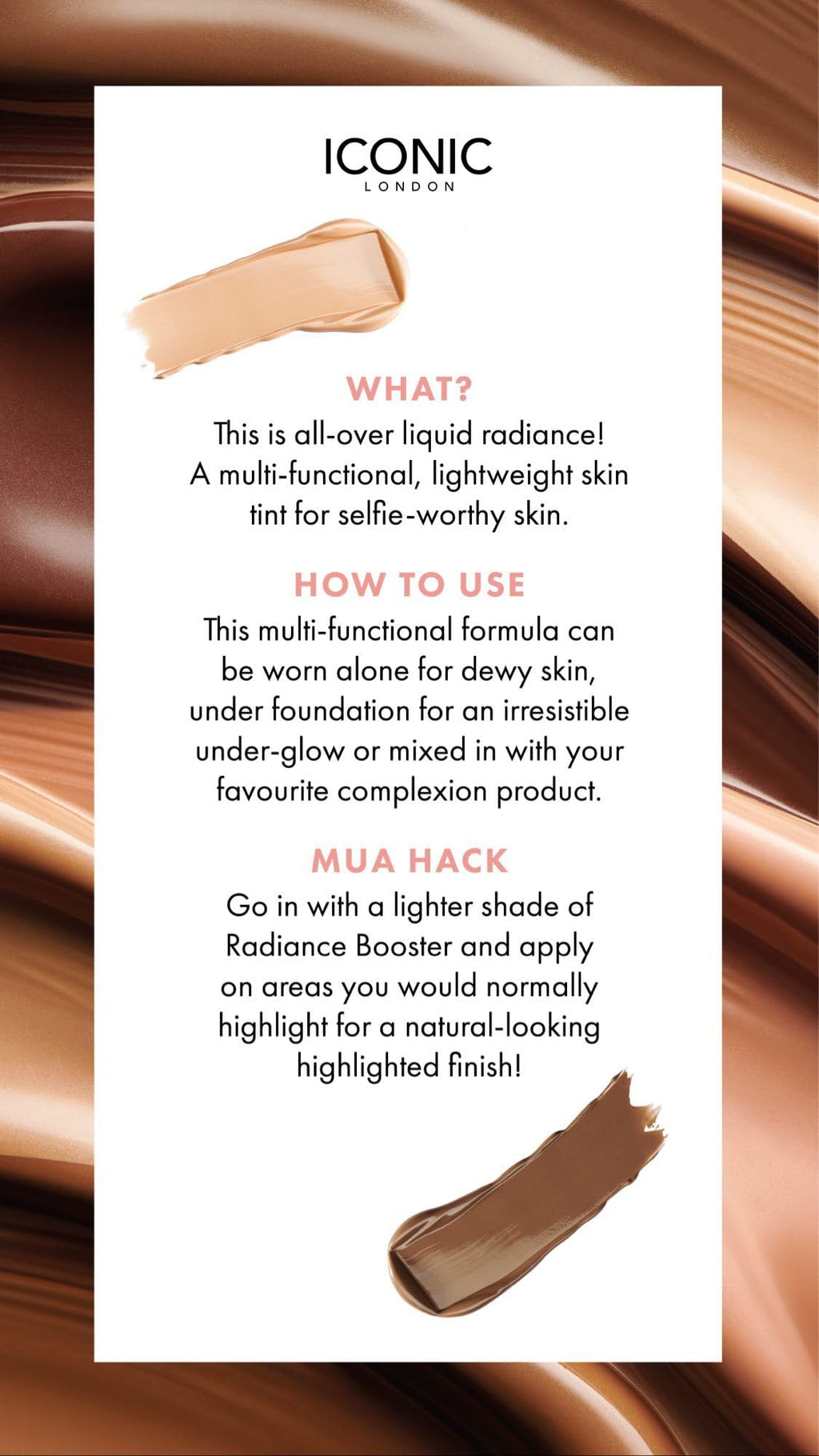 ICONIC LONDON Radiance Booster | Liquid Radiance Lightweight Skin Tint for a Glowy Makeup Look, Cruelty Free, Vegan Makeup (Honey Glow) 30 mL/ 1.01 Fl Oz ICONIC LONDON buy supplements Au