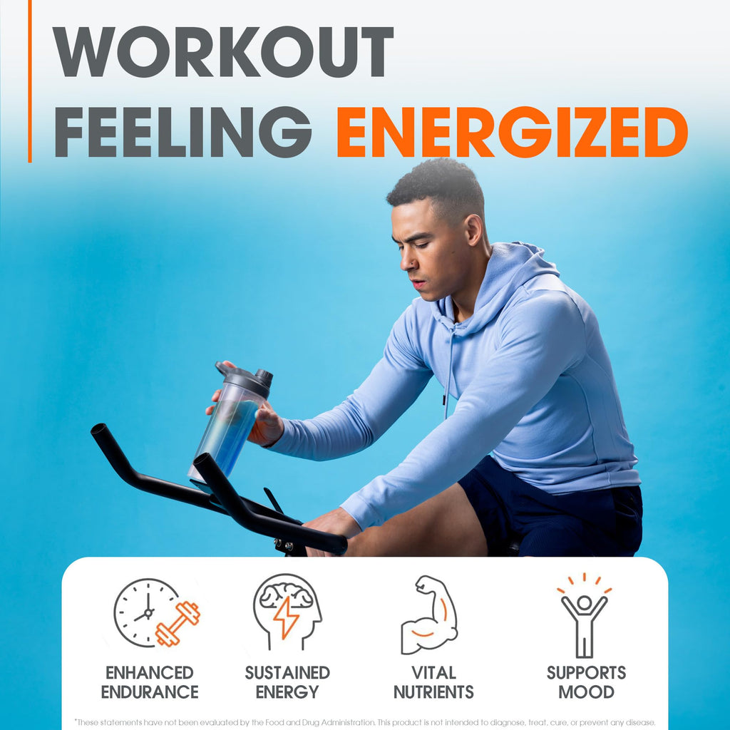 Genius Energized Pre Workout Powder – Caffeine Infused Pre-Workout Booster Supplement with Beta Alanine & Alpha GPC, No Artificial Sweeteners or Dyes - 200mg Caffeine, 20 Servings, Blue Raspberry The Genius BrandBuy Supplements Australia