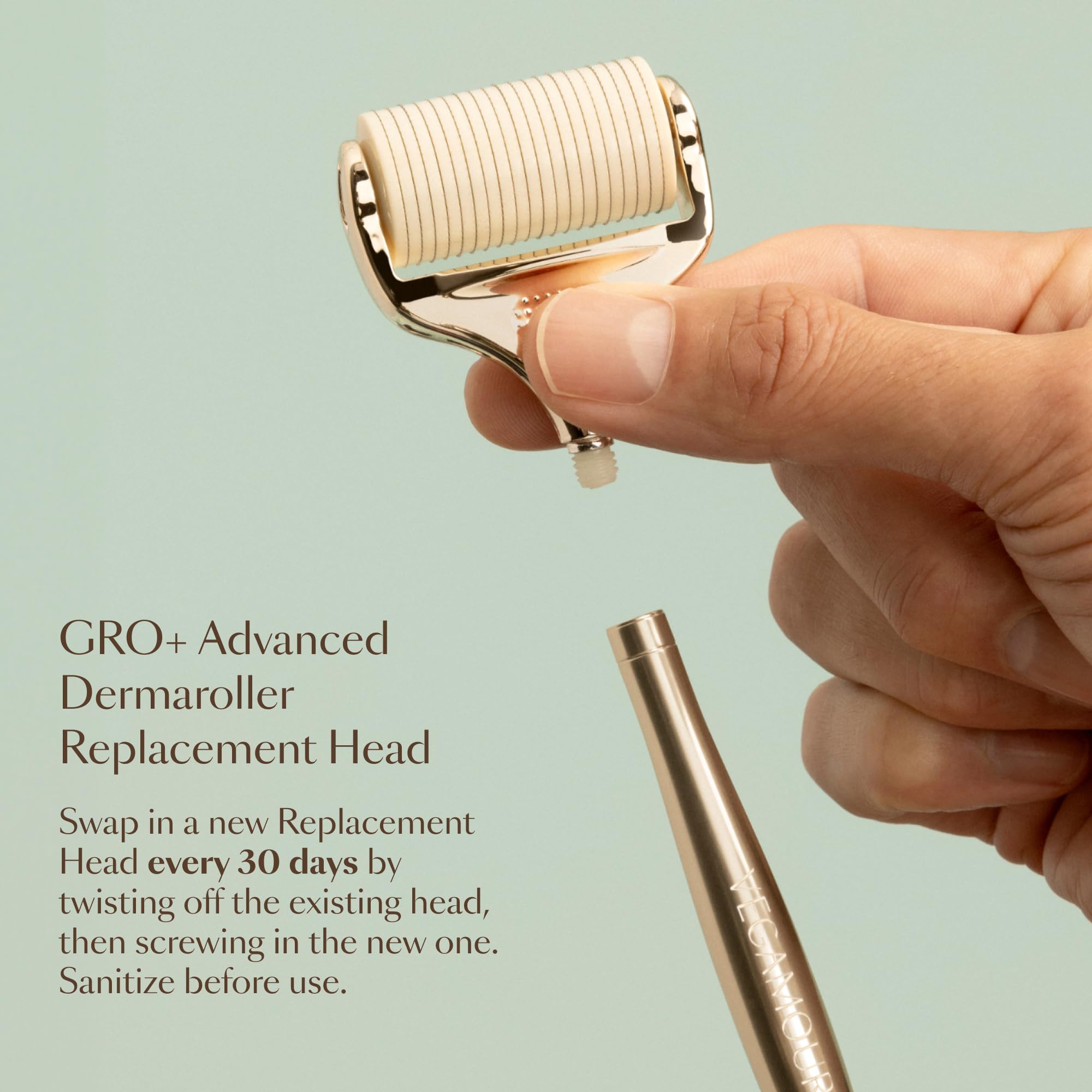 VEGAMOUR GRO+ Advanced Dermaroller Replacement Head | 1,200 Microneedle 0.25mm Scalp Tool | Gently Exfoliates the Scalp | (No Handle, Replacement Head Only) VEGAMOURBuy Supplements Australia