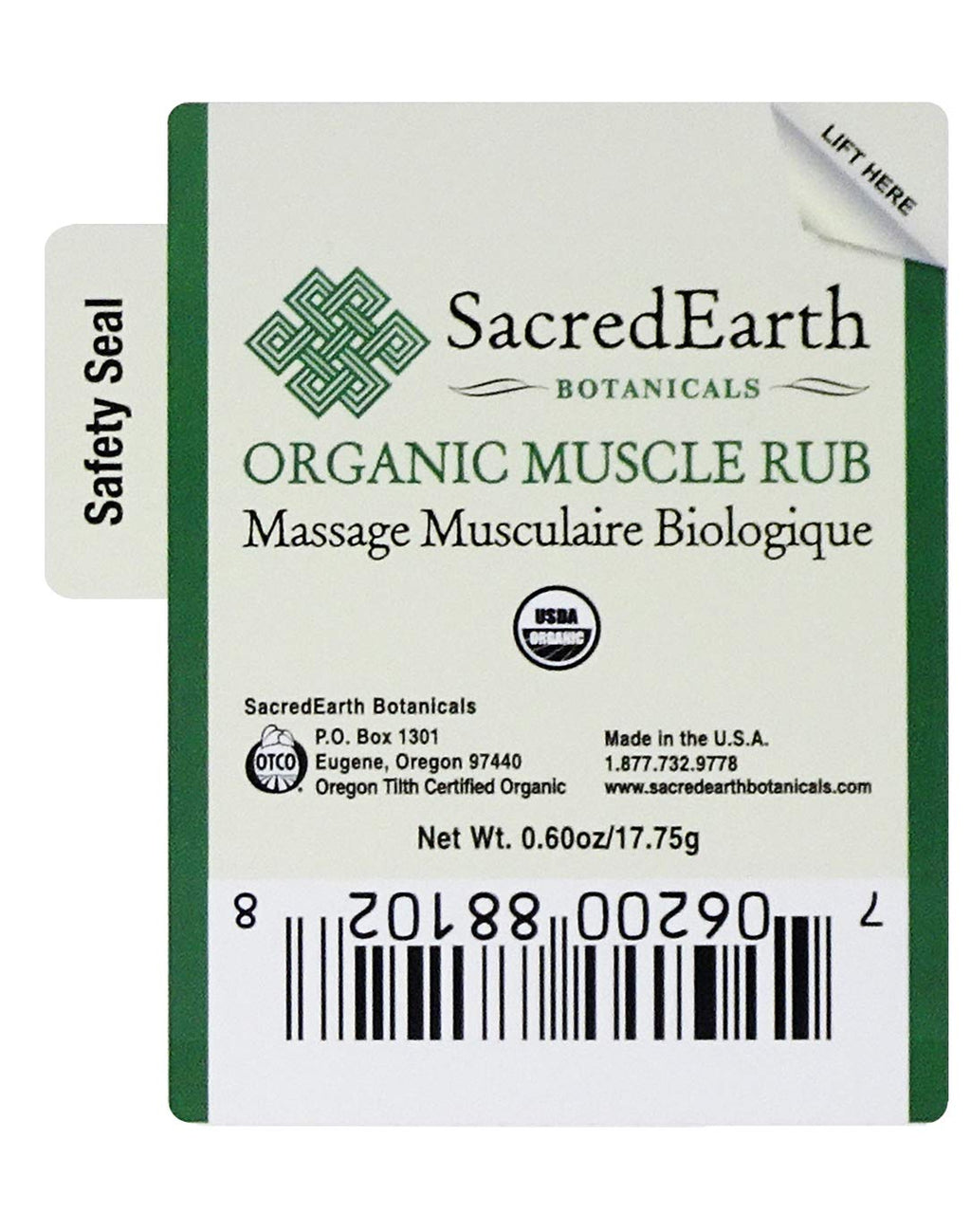 Sacred Earth Botanicals Organic Muscle Rub Single (2-Pack) Sacred Earth BotanicalsBuy Supplements Australia