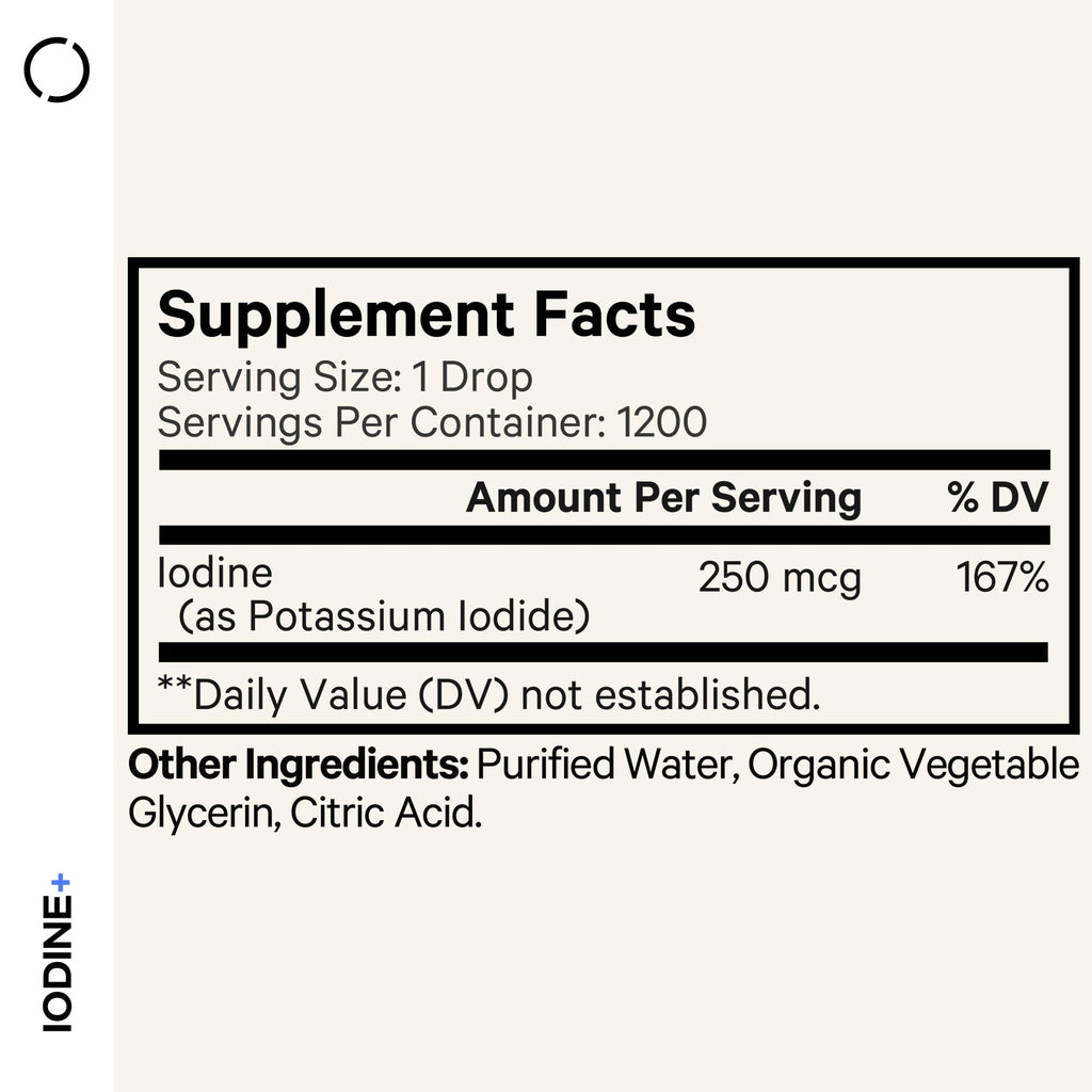 Codeage USDA Certified Organic Iodine Drops - 250 Mcg Per Serving - 1+ Year Supply - Liquid Iodide Supplement - Pure, Clear Iodine - Vegan Potassium Iodine Liquid Drop - 2 fl oz CodeageBuy Supplements Australia