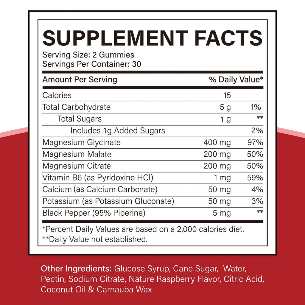 Cofure Triple Magnesium Complex 900 mg, Magnesium Glycinate, Citrate, Malate with Potassium, Calcium, Vitamin B6 for Calm & Sleep - Vegan, Non-GMO, Gluten Free - 120 Raspberry Gummies for Adults Cofure buy supplements Au