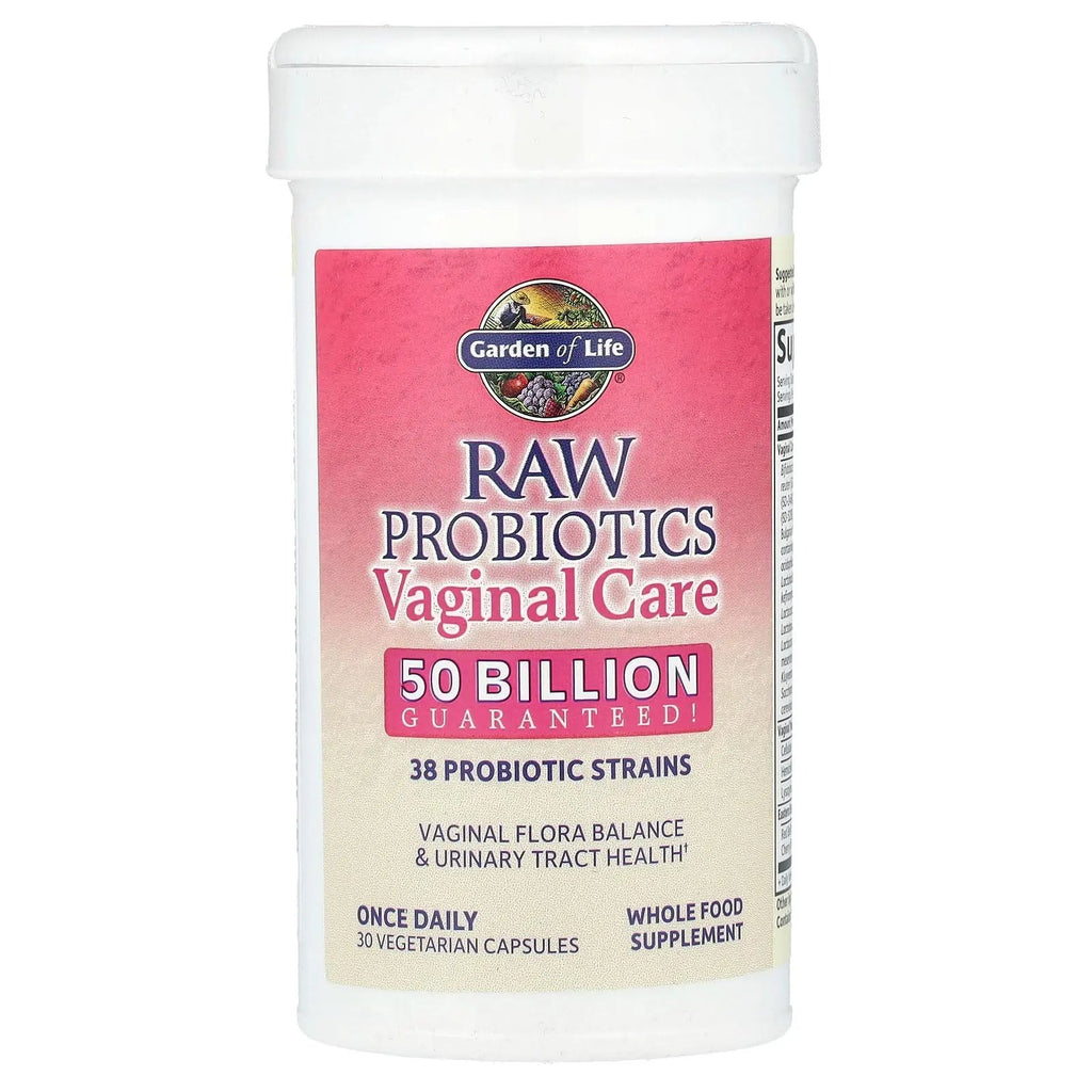 Garden of Life Raw Probiotics Vaginal Care - 50 Billion CFU - 38 Probiotic Strains - Supports Vaginal & Urinary Tract Health - Shelf Stable - 30 Vegetarian Capsules Garden of Life buy supplements Au