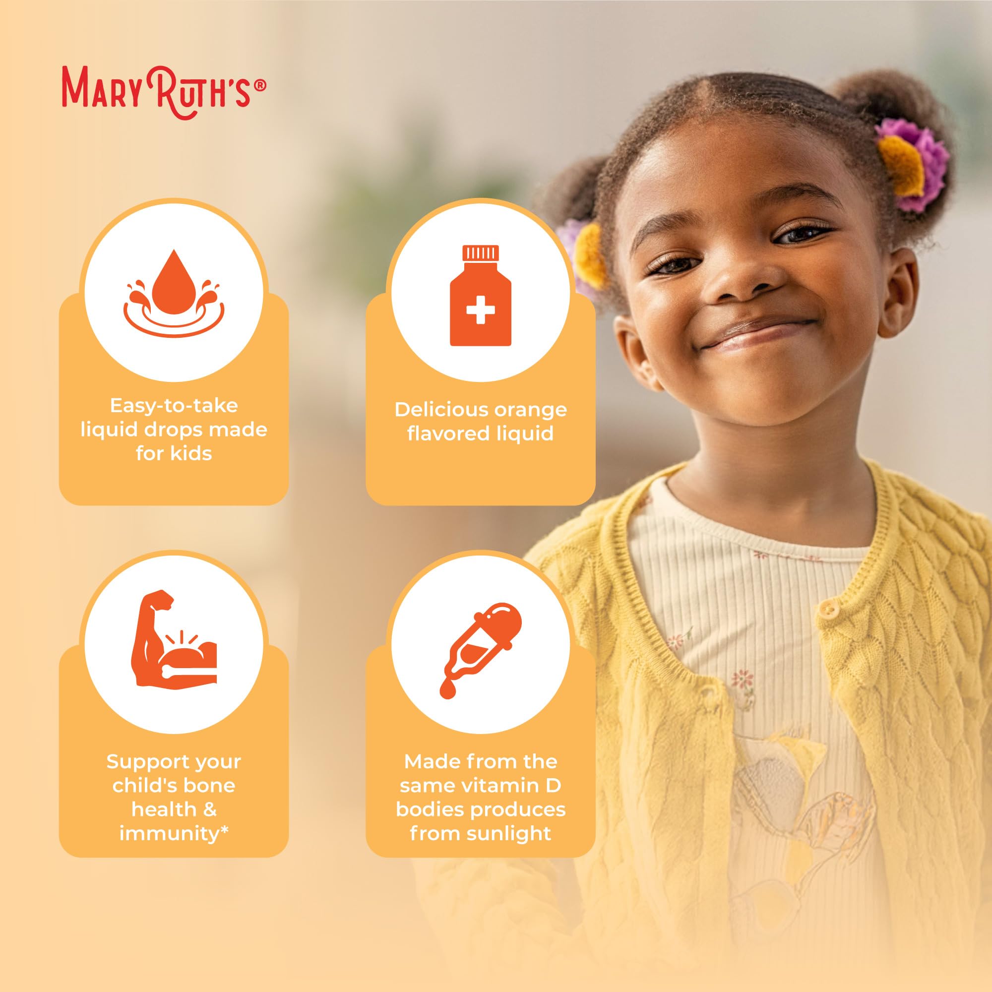 MaryRuth Organics USDA Organic Vitamin D3 Liquid Drops for Kids | 640 IU Vitamin D3 Per Serving | Kids Immune Support & Bone Health Supplement | Formulated for Ages 4-13 | 0.5oz | 30 Servings MARYRUTH'SBuy Supplements Australia