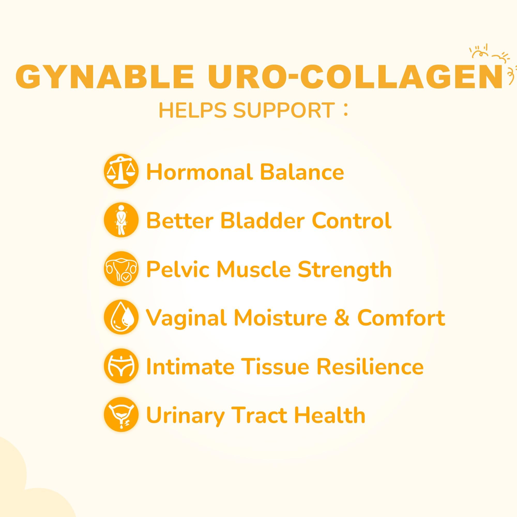 Bladder Control Supplements for Women: UroCollagen for Postpartum Recovery Supports Pelvic Floor Muscles Strength, Urinary Urgency Frequency Leakage, for Hormone Harmony Balance, Powder, 30-Day Supply GynableBuy Supplements Australia