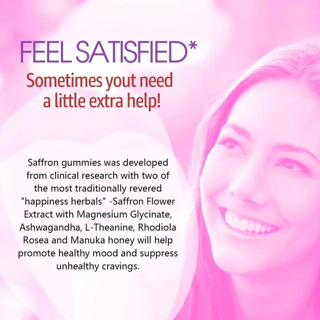 Saffron Supplements Gummies 100mg - 100% Pure Saffron Extract with Magnesium Glycinate, L-Theanine, Turmeric, Ashwagandha NEVISSBuy Supplements Australia