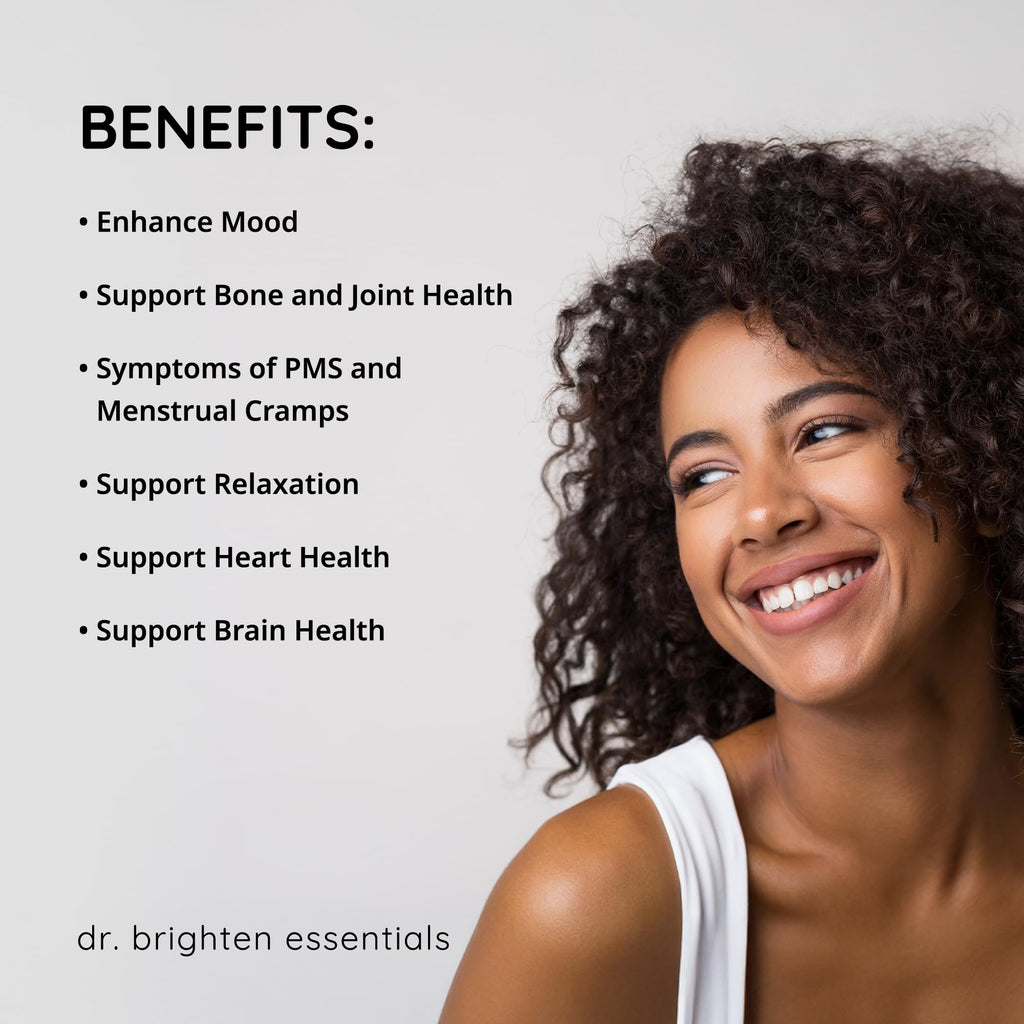 Dr. Brighten Magnesium Plus (as Magnesium Bi-glyncinate) - Beneficial in Maintaining a Healthy Mood, Sleep, Hormone Balance and Reducing Symptoms of PMS and Menstrual Cramps Dr. BrightenBuy Supplements Australia