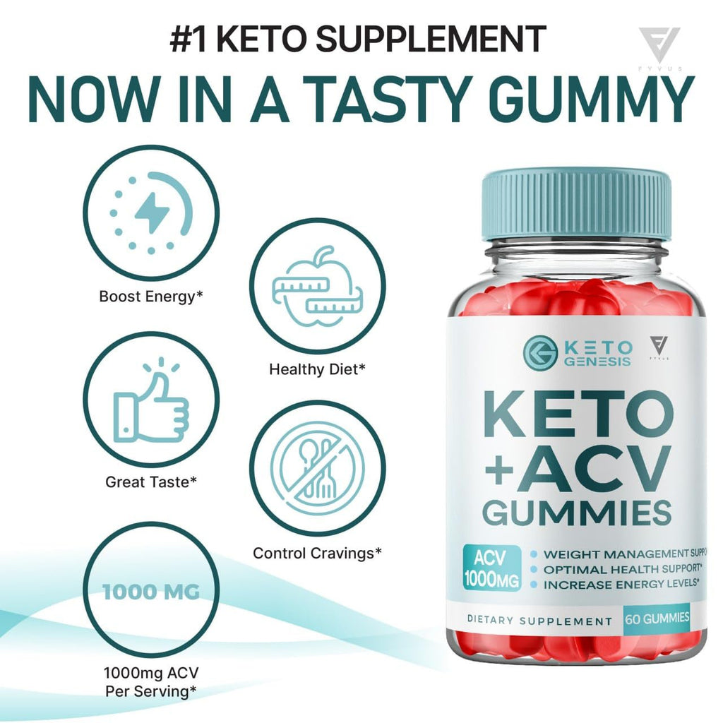 (2 Pack) Keto Genesis Keto ACV Gummies Advanced Weight Loss, Ketogenesis Keto FyvusBuy Supplements Australia