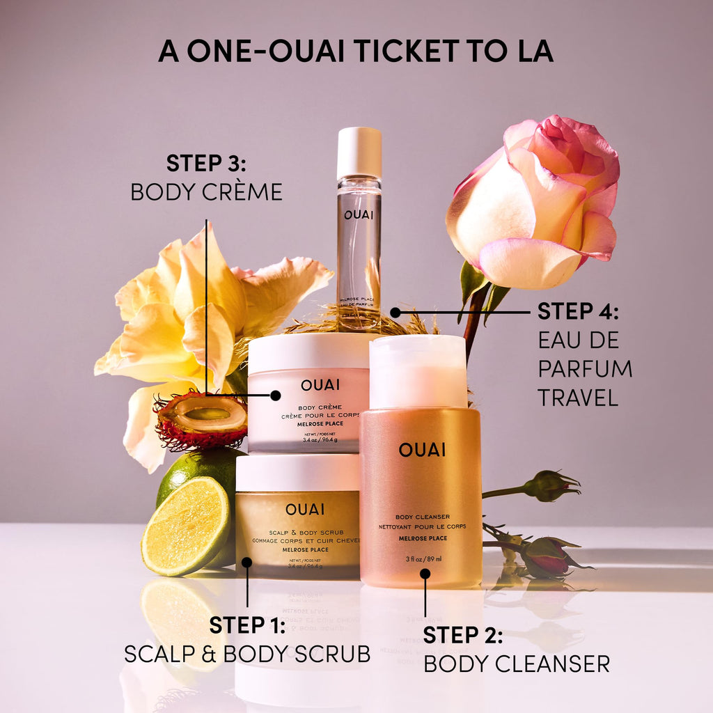 OUAI Body Cream Travel Size, Melrose Place - Hydrating Whipped Body Cream with Cupuaçu Butter, Coconut Oil & Squalane - Softens Skin and Delivers Healthy-Looking Glow - Sulfate Free Skin Care (3.4 Oz) OUAIBuy Supplements Australia