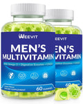 WEEVIT Mens Multivitamins Gummies, Omega 3, CoQ10, Turmeric, Lycopene, Digestive Enzymes, Daily Mens Vitamins A C D E B6 B12 WEEVIT