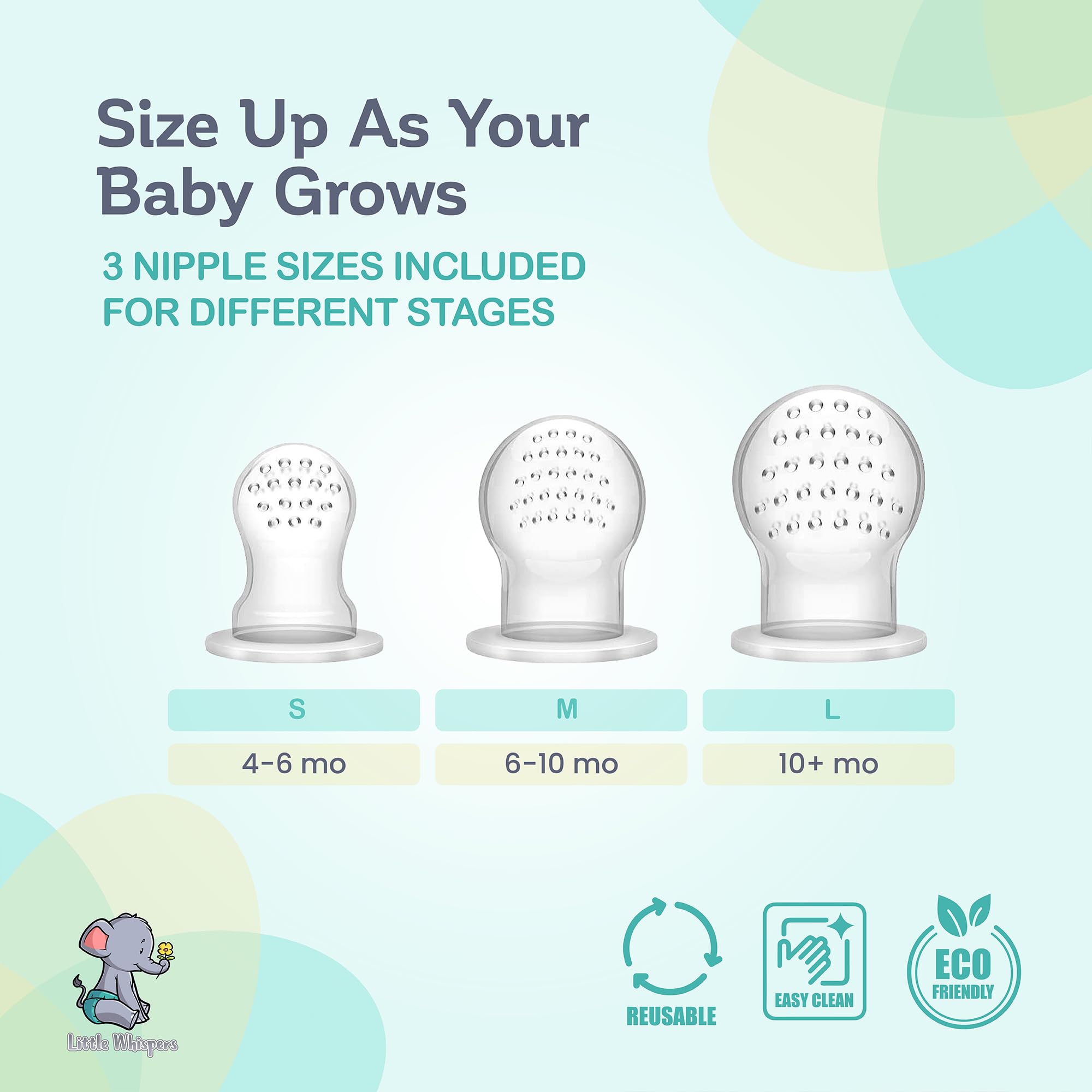 LittleWhispers Baby Fruit & Food Feeder Pacifier - Pacifier Feeders for Fresh Fruit or Frozen Breastmilk - Infant Teething Relief - Set of 2 Little Whispers buy supplements Au