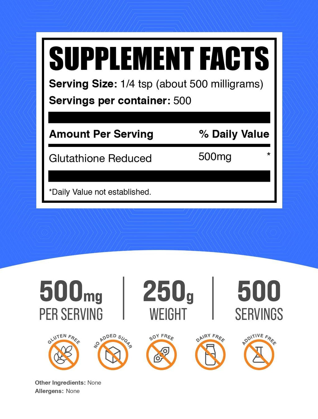 BulkSupplements.com Glutathione Reduced Powder - Glutathione Supplement, Reduced Glutathione Powder - Glutathione 500mg, Gluten Free, 500mg per Serving, 250g (8.8 oz) (Pack of 1) BulkSupplementsBuy Supplements Australia