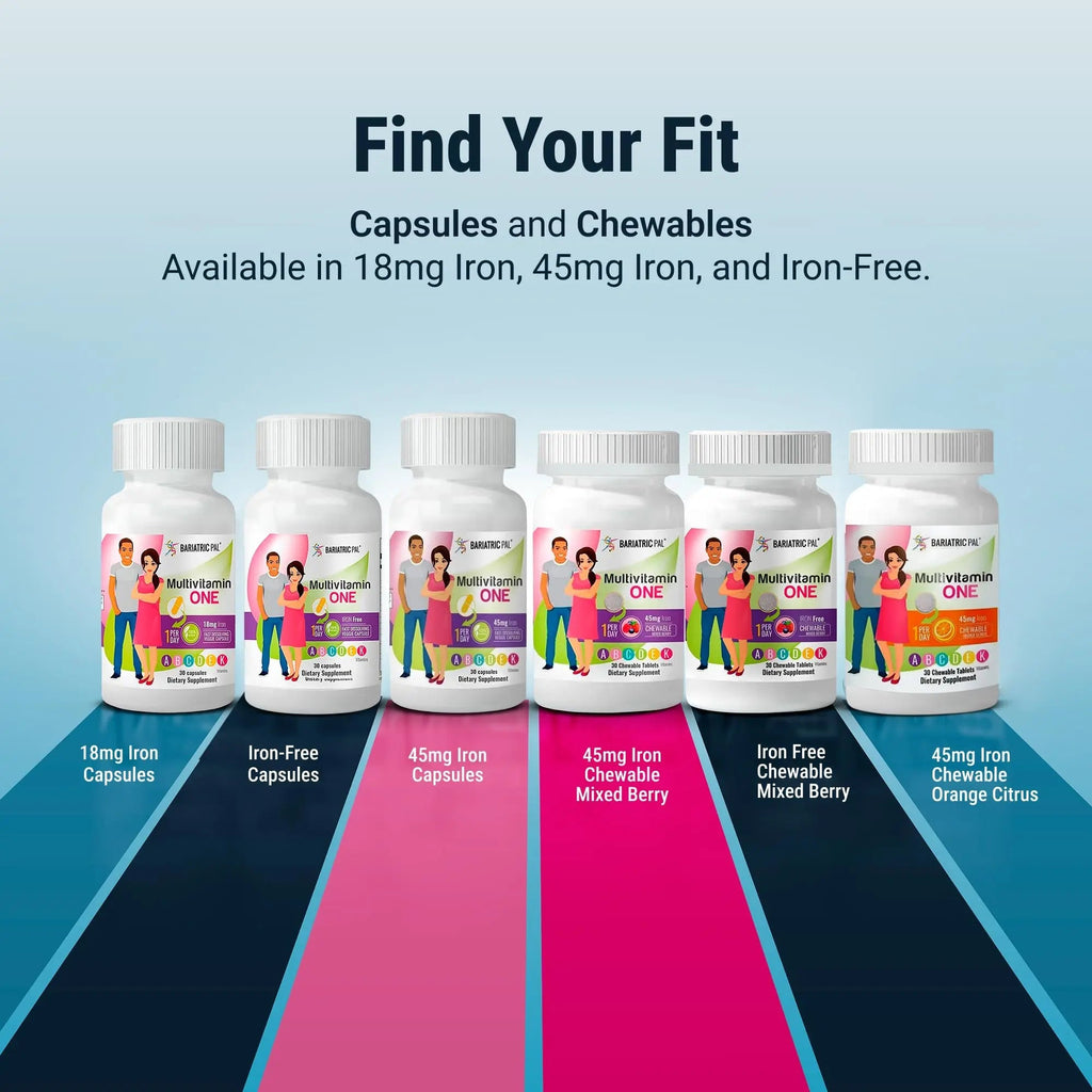 BariatricPal Multivitamin ONE 1 per Day! Bariatric Multivitamin Capsule Iron Free | Easy to Swallow Capsule | BariatricPal