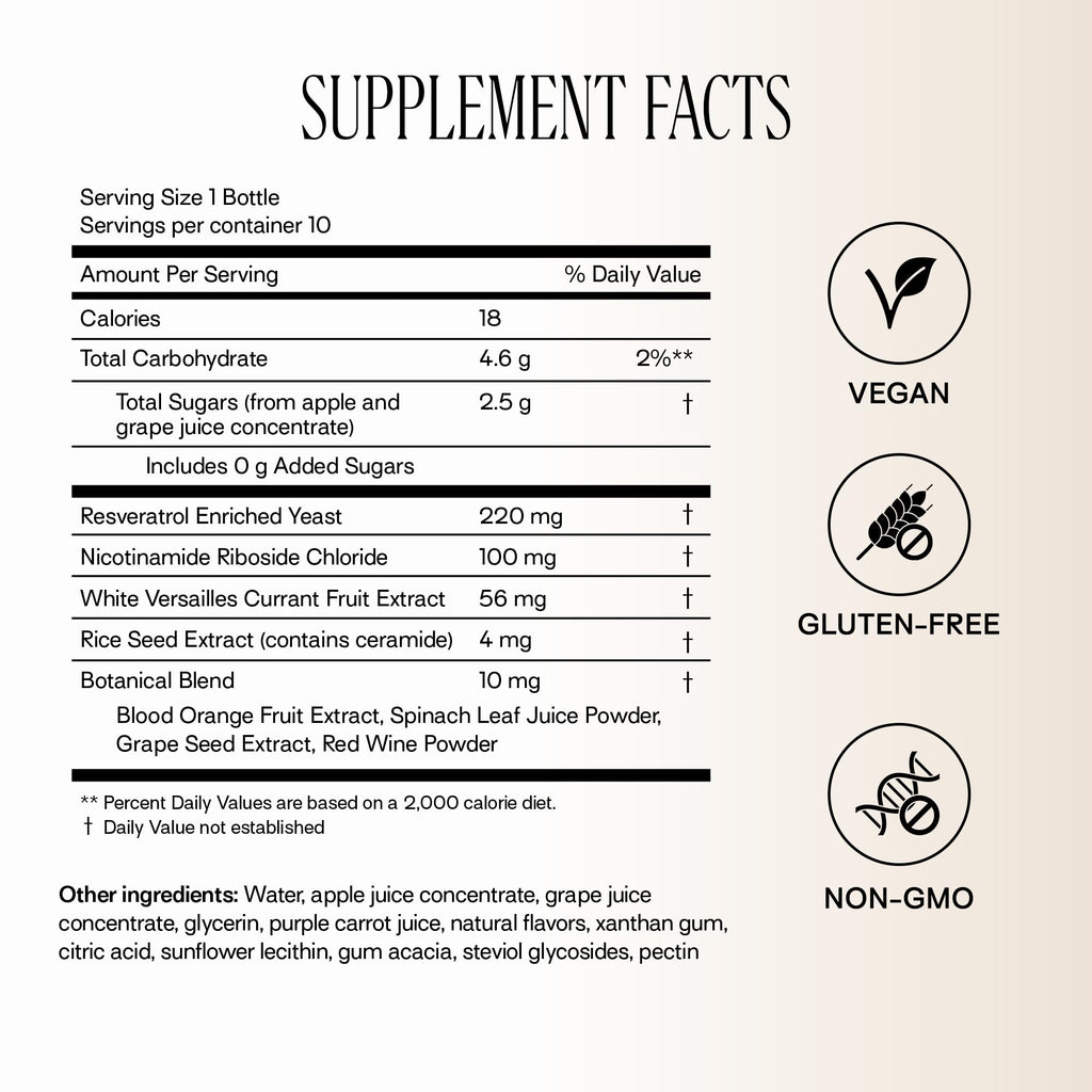 Happy Aging Liquid NAD+ Resveratrol Supplement, NMN Alternative, Liposomal Nicotinamide Riboside & Antioxidants for Energy Support, Brain Health, Firm Skin, Twice Weekly Use, 30 Shots Happy AgingBuy Supplements Australia