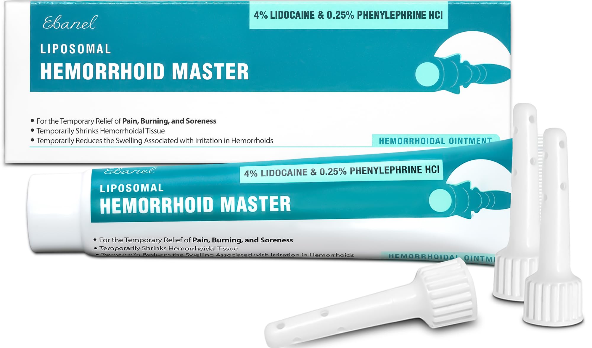 Ebanel 4% Lidocaine Hemorrhoid Treatment Ointment with Phenylephrine, Witch Hazel, Vitamin B6, Zinc Oxide, Frankincense, External and Internal Hemorrhoids Treatment Burn Itch Pain Relief Anal Cream Ebanel buy supplements Au