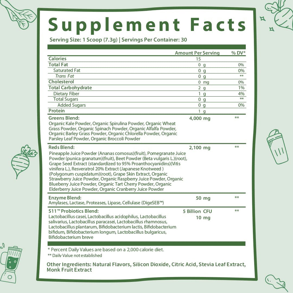 GOBIOTIX Super Greens Powder with Organic Spirulina - Superfood Supplement GOBIOTIXBuy Supplements Australia