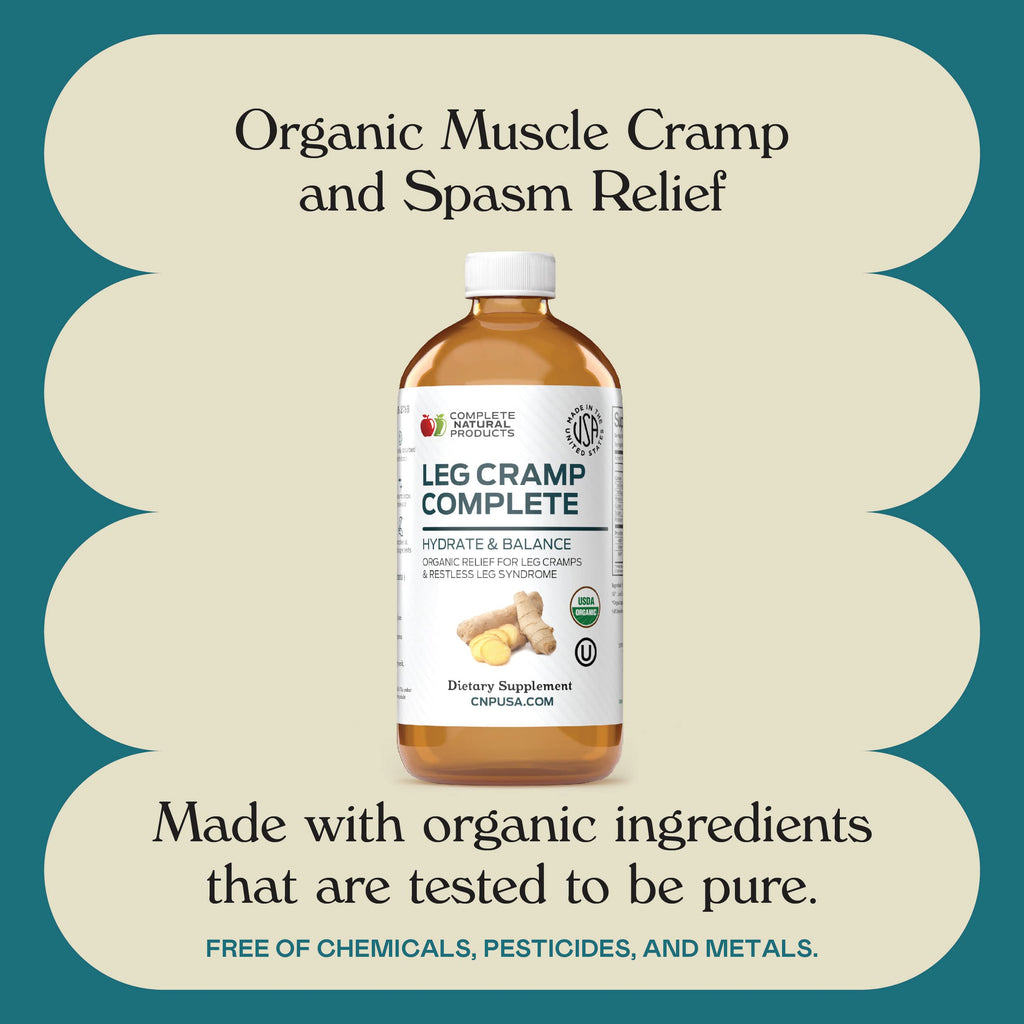 Organic Amish Leg Cramp Relief Liquid 16oz - Natural Muscle and Foot Support Supplement with Apple Cider Vinegar, Ginger, Garlic, Aloe, Fast Cramp Reducing Formula, Certified Organic, Made in USA Complete Natural ProductsBuy Supplements Australia