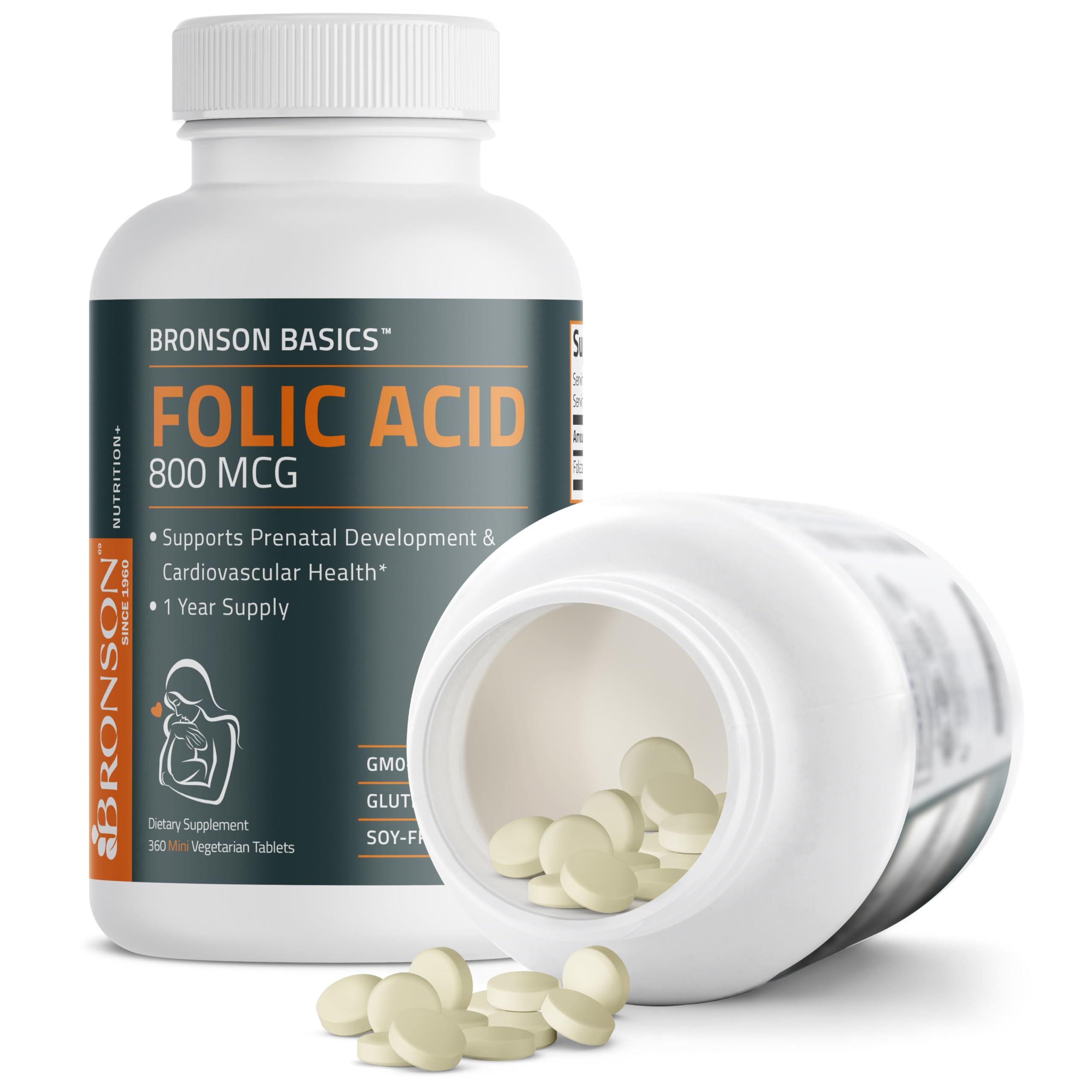 Bronson Folic Acid 800 MCG Supports Prenatal Development, 1 Year Supply, Non-GMO BronsonBuy Supplements Australia