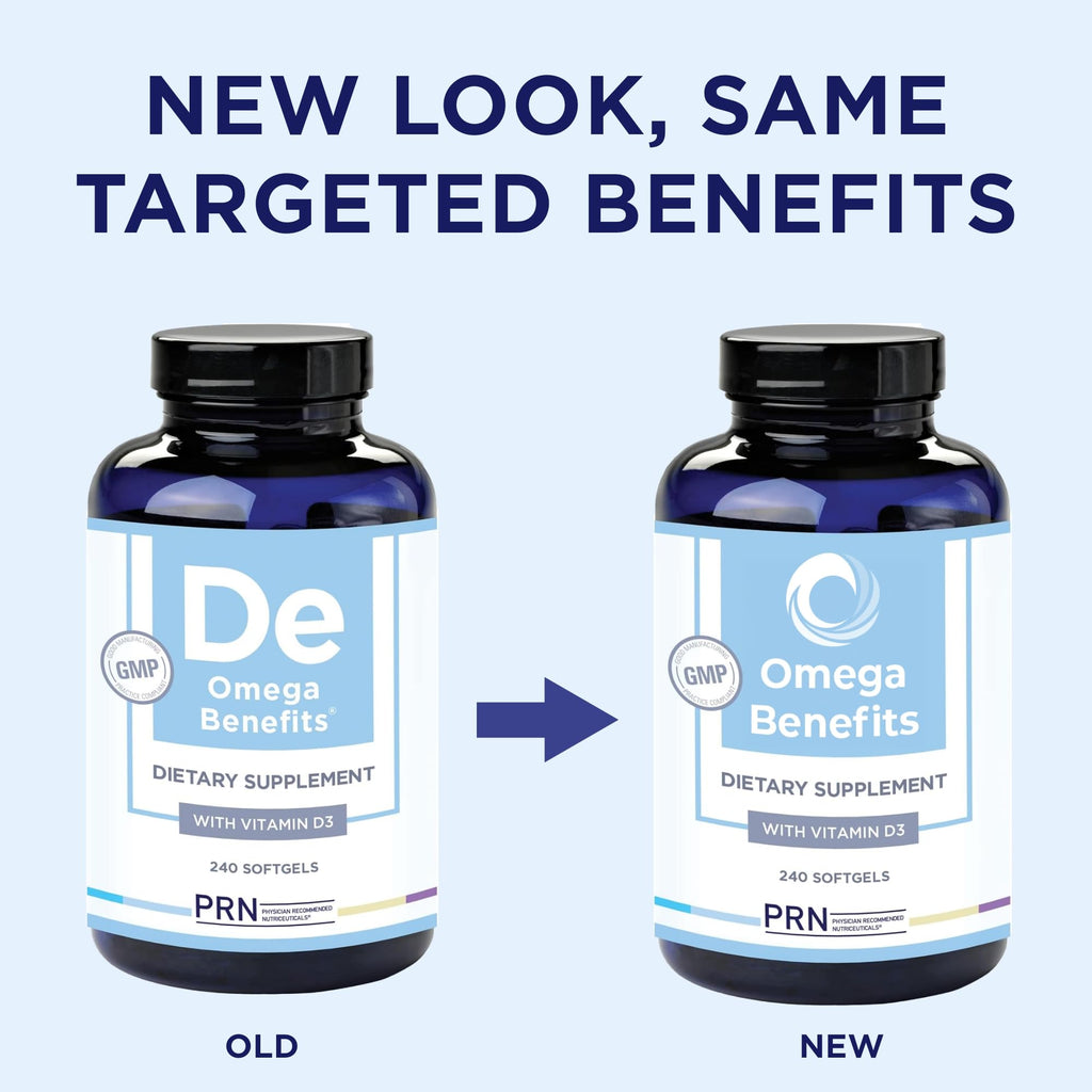 PRN Omega 3 Supplement - 240 Softgels, 60-Day Supply - Fish Oil Omega 3 Supplements with 1680 mg EPA & 560 mg DHA - rTG Omega-3 + Vitamin D for Skin, Joint, Brain, Eye & Heart Health PRN Physician Recommended Nutriceuticals buy supplements Au