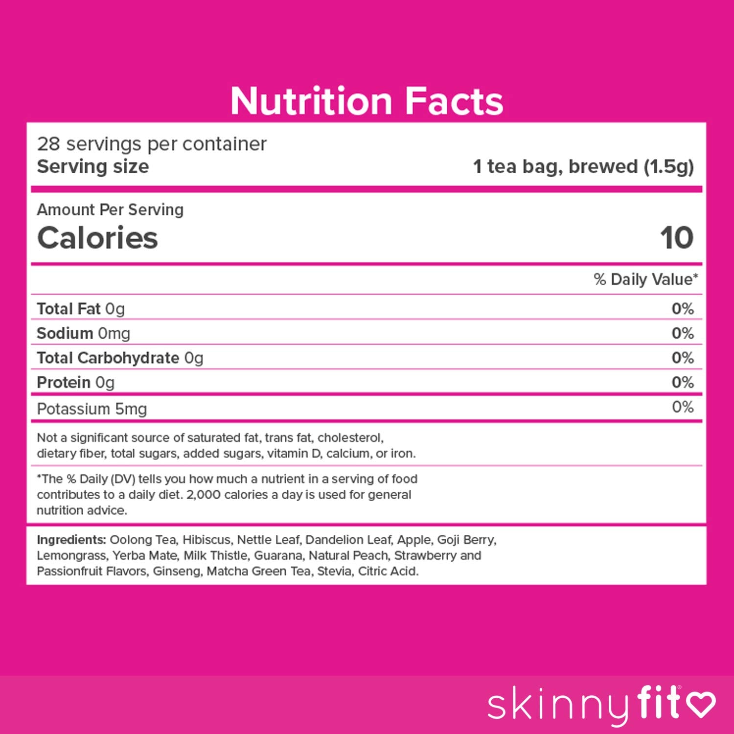 SkinnyFit Detox Tea: All-Natural, Laxative-Free, Supports A Healthy Weight