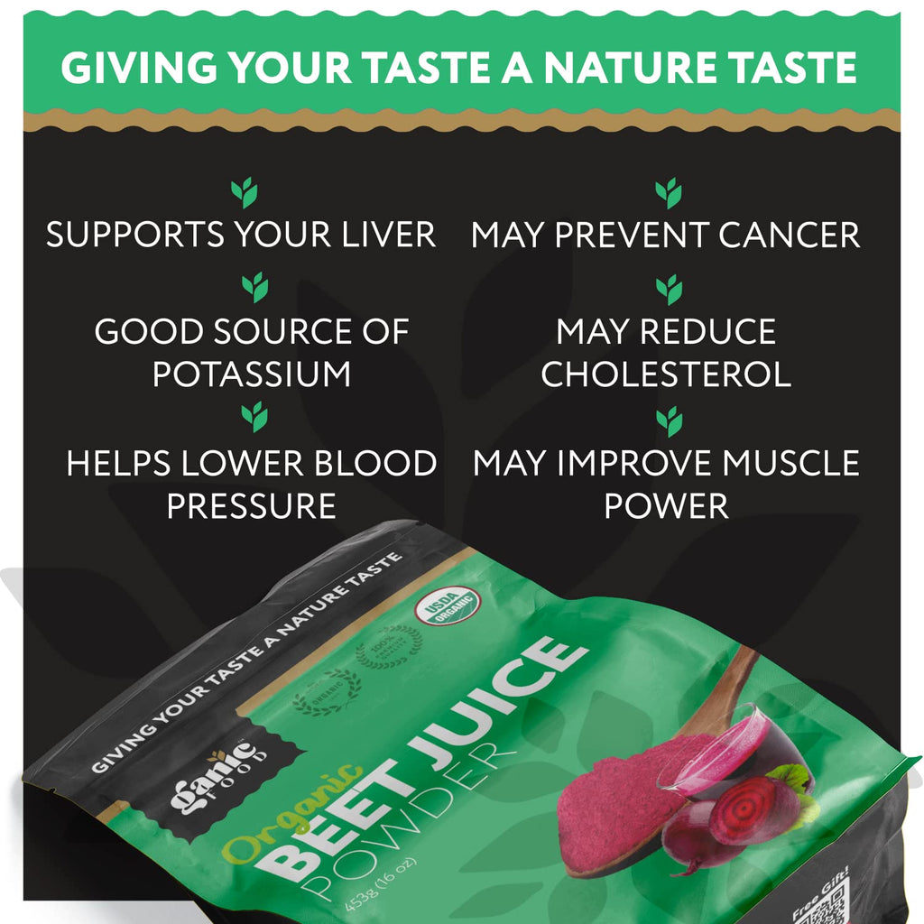 Ganic Food Organic Beet Root Juice Powder, 16 Ounces