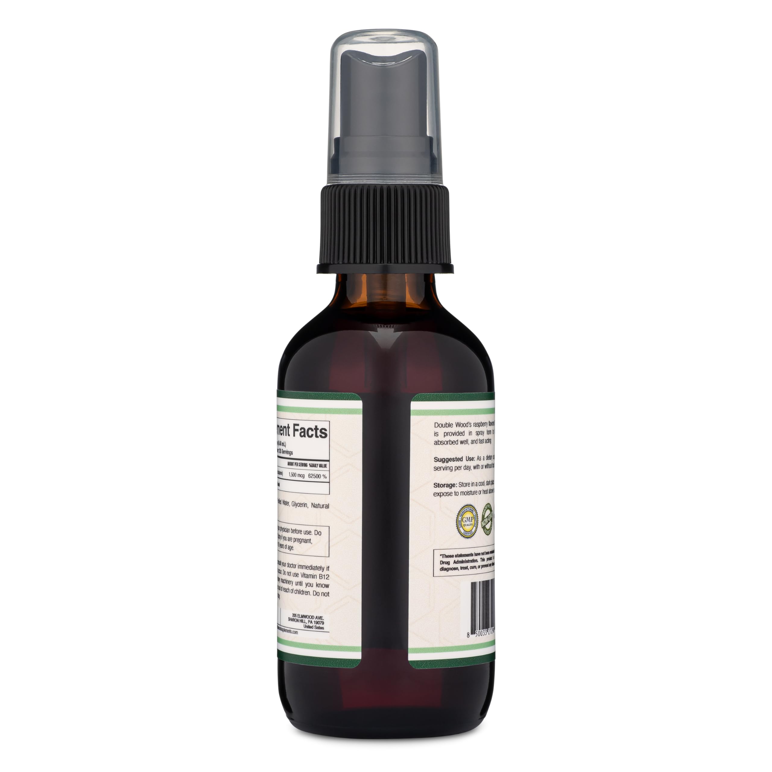Vitamin B12 Sublingual Spray (2 Spray Dose of Vitamin 12 1000mcg, 3 Spray Serving Size Double Wood SupplementsBuy Supplements Australia