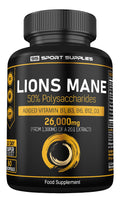 Lions Mane Supplement High Strength 26,000mg Plus 5 Vitamins 
