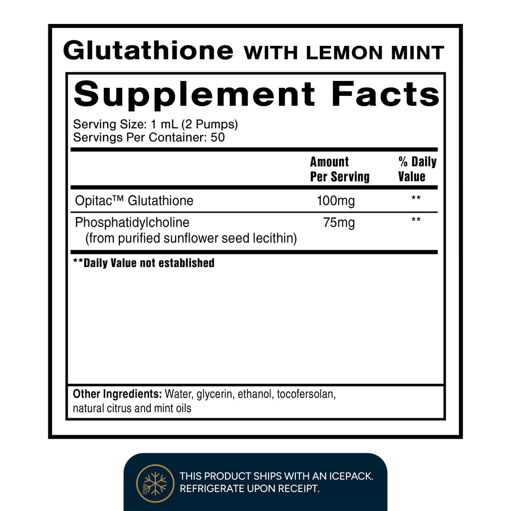 Quicksilver Scientific Liposomal Glutathione - Superior Absorption Oral Glutathione Supplement for Detox & Immune Support - Lemon Mint (1.7 fl oz) Quicksilver ScientificBuy Supplements Australia
