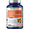 NusaPure Liposomal Vitamin C 2032mg - 200 Veggie Vegan Capsules, BioPerine - High Absorption Ascorbic Acid NusaPureBuy Supplements Australia