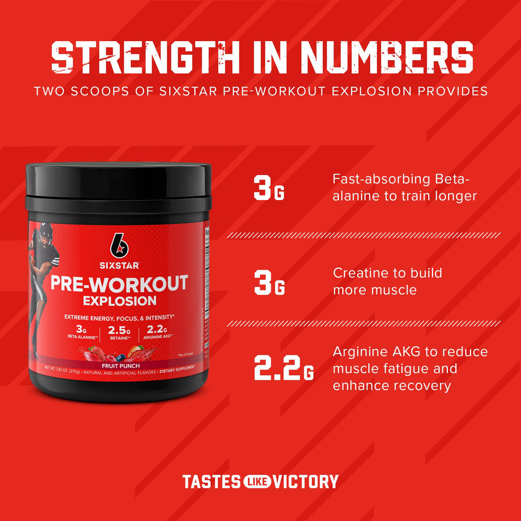 Six Star Pre Workout, PreWorkout Explosion, Pre Workout Powder for Men & Women Six StarBuy Supplements Australia