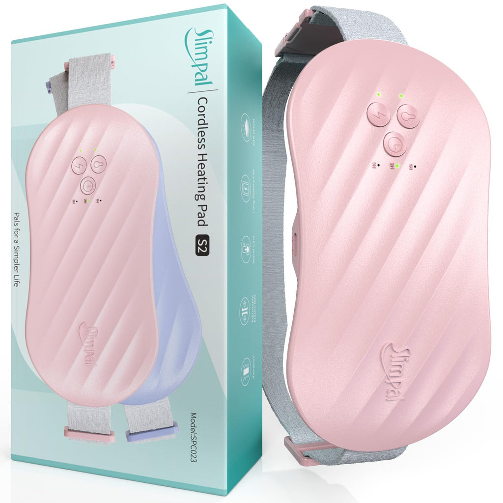 Slimpal AI Portable Heating Pad for Period Cramps, Smart AI Heat Chip, Electric Cordless Heating Belt for Back, Belly, Waist, Stomach, Menstrual Wearable Heating Pad Gifts for Girl Women Her Pink S2 SlimpalBuy Supplements Australia
