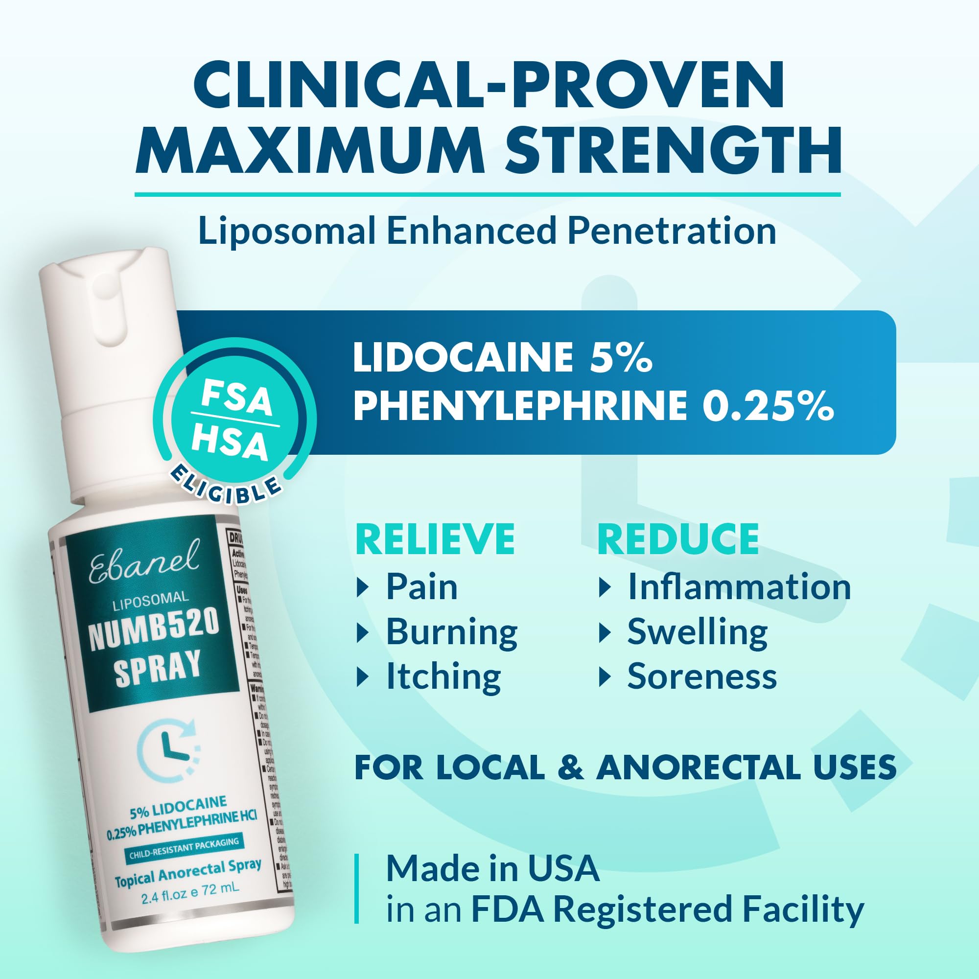 Ebanel Bundle of Lidocaine Numbing Cream, and Numbing Spray Ebanel buy supplements Au