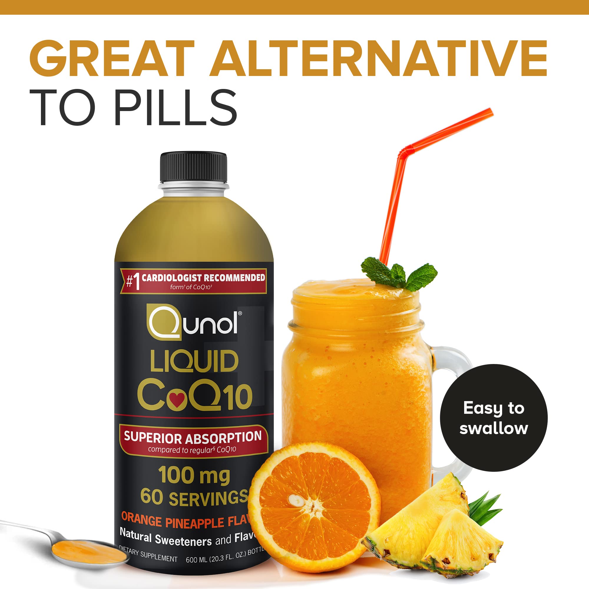 Qunol Liquid CoQ10 100mg, Superior Absorption Natural Supplement Form of Coenzyme QunolBuy Supplements Australia