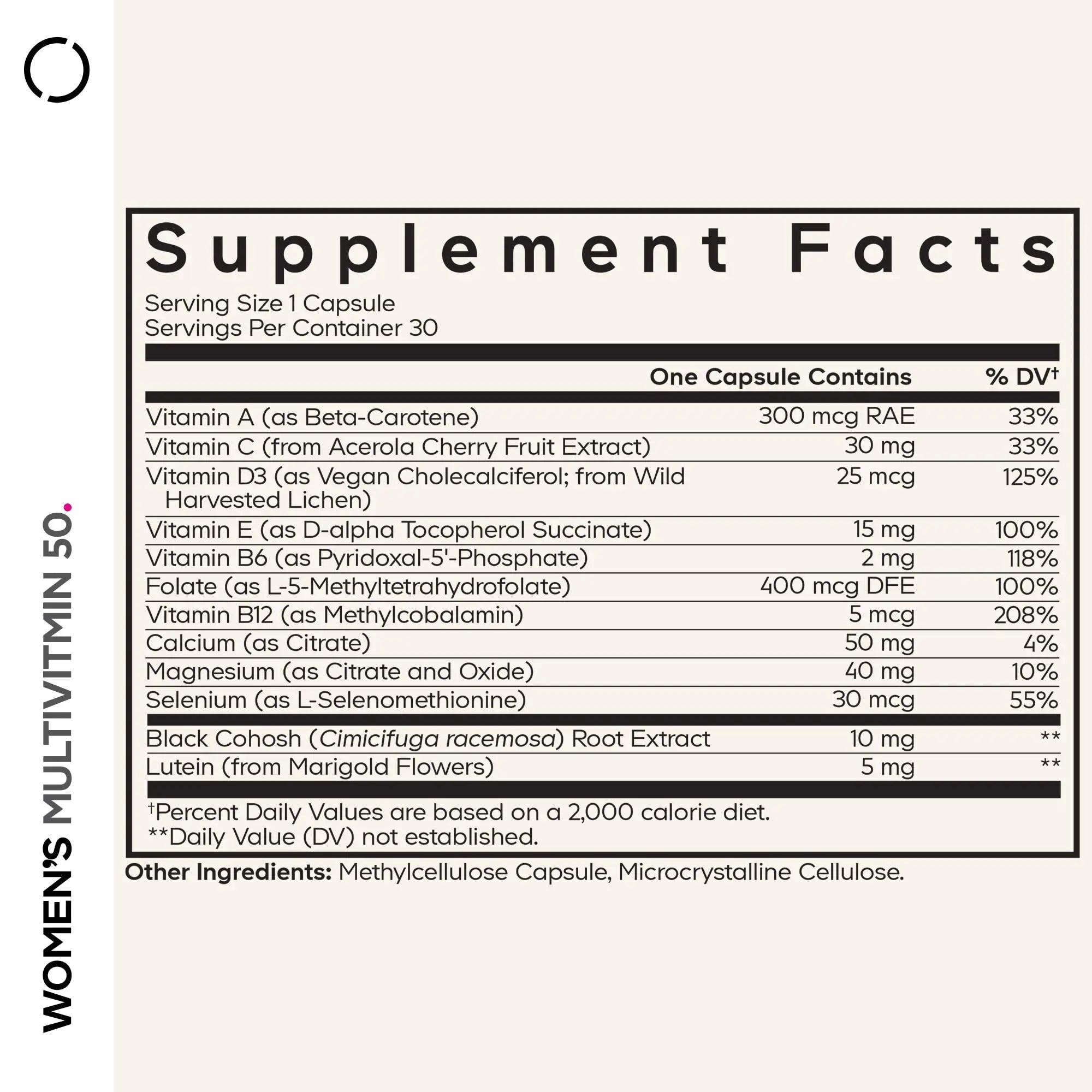 Codeage Women’s Multivitamin 50 - Essential Vitamins for Women Over 50, Methylated Folate, Magnesium, Selenium, Vitamin B6, B12, D3 Antioxidants Codeage