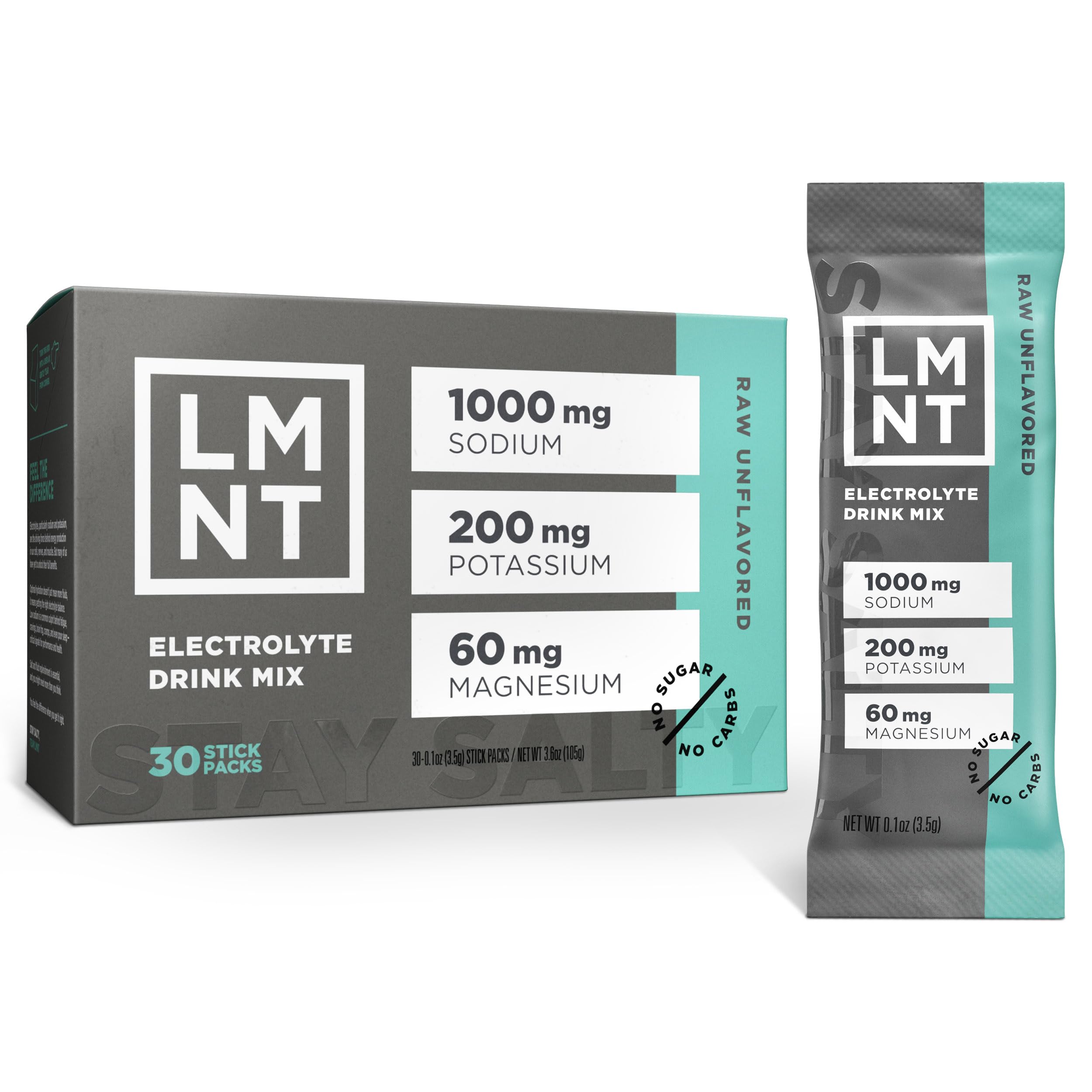 LMNT Zero Sugar Electrolytes - Raw Unflavored Salt | Drink Mix | 30-Count Drink LMNTBuy Supplements Australia