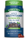 Nature's Truth Multivitamin for Men Gummies | 70 Count | Blueberry Flavor | with B12, D3 & Zinc | Nature's Truth