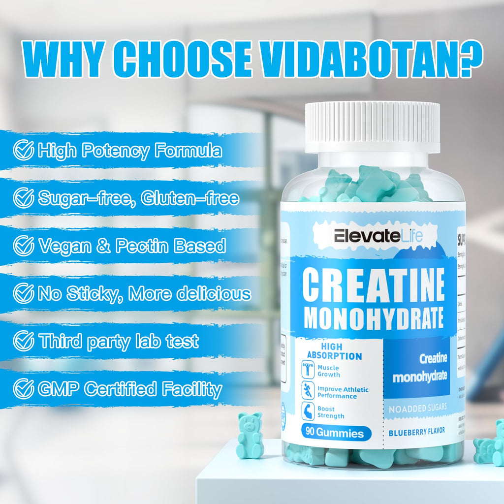 ElevateLife Creatine Monohydrate Gummies 5000mg for Men & Women, Chewables ElevateLifeBuy Supplements Australia